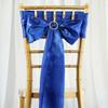 10 Pcs Royal Blue Satin Chair Sashes Ties Bows Wedding Party Reception Decorations view 2