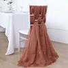 10 Pcs Terracotta Premium Chiffon Wide Chair Sashes Wedding Reception Decorations view 3
