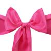 10 Pcs Fuchsia Polyester Chair Sashes Ties Bows Wedding Party Ceremony Decorations view 1