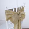 5 Pcs Natural 6" X 108" Faux Burlap Chair Sashes Wedding Decorations view 4
