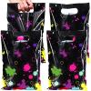 Pajean 50 Pcs Neon Goodie Bags Glow in the Dark Party Supplies with Die Cut Handles view 1