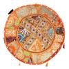 Indian Vintage Fabric Patchwork Pouf Ottoman Foot Stool Bag Pouff Cover view 2