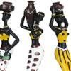 3pcs African Lady Figurine Tribal Lady Statues Resin Craft Ornaments for Home Hotel Living Room Decoration view 2