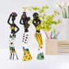 3pcs African Lady Figurine Tribal Lady Statues Resin Craft Ornaments for Home Hotel Living Room Decoration view 4