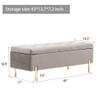 Apeaka Velvet Storage Bench for Bedroom Upholstered Tufted Bed Bench with Storage Living Room Entryway Rectangular Ottoman Bench with Gold Legs Gray view 2