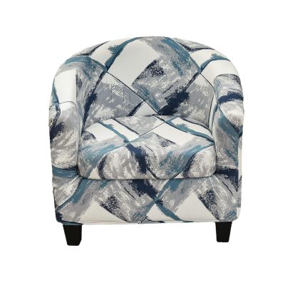 CRFATOP Printed Tub Chair Slipcover 2 Piece Club Chair Slipcover Armchair Covers Polyester Stretch Round Barrel Chair Covers Furniture Protector for Bar Counter Living Room,B25