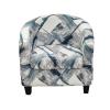 CRFATOP Printed Tub Chair Slipcover 2 Piece Club Chair Slipcover Armchair Covers Polyester Stretch Round Barrel Chair Covers Furniture Protector for Bar Counter Living Room,B25 view 1