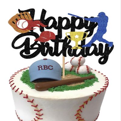 Baseball Cake Topper|Baseball cake Decoration |Adults Kids Sports Theme Happy Birthday cake Party Decoration Supplies