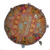 Indian Vintage Foot Stool Pouf Floor Cushion Bohemian Ottoman Pouff Cover view 2