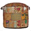 Indian Vintage Foot Stool Pouf Floor Cushion Bohemian Ottoman Pouff Cover view 3