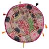 Embroidered Patchwork Pouf Vintage Round Seating Footstool Ottoman Pouff Cover view 2