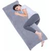 1 MIDDLE ONE Full Body Pillow for Adults, Long Sleeping, Big Pillows Bed, Firm Large with Velvet Cover, 20x54 Inches (Dark Grey) view 1