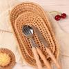 2 Pack Rattan Baskets Set Wicker Storage Basket for Fruit, Bread, Handmade Woven Bread Storage Serving Basket, Canteen Countertop Storage Organizing Basket view 2