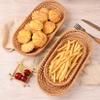 2 Pack Rattan Baskets Set Wicker Storage Basket for Fruit, Bread, Handmade Woven Bread Storage Serving Basket, Canteen Countertop Storage Organizing Basket view 4