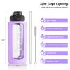 Nefeeko 32 oz Glass Water Bottles with Straw, Motivational Glass Water Bottle with Time Marker, 1 Liter BPA FREE Leakproof Reusable Glass Water Bottle with Silicone Sleeve, Bamboo Lid, Spout Lid view 2