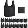 Chumia 50 Pack Reusable Grocery Bags Foldable Portable Shopping Bags Polyester Washable Grocery Bag with Handles (Black) view 1