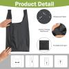 Chumia 50 Pack Reusable Grocery Bags Foldable Portable Shopping Bags Polyester Washable Grocery Bag with Handles (Black) view 2