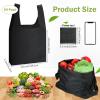 Chumia 50 Pack Reusable Grocery Bags Foldable Portable Shopping Bags Polyester Washable Grocery Bag with Handles (Black) view 4