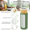 Nefeeko 32 oz Glass Water Bottles with Straw, Time Marker, Motivational 1 Liter BPA FREE Leakproof Reusable Glass Water Bottle with Silicone Sleeve, Bamboo, Spout Lid view 4