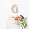 Couple Silhouette Wedding Cake Topper Moon Stars Cake Topper Mr And Mrs Cake Toppers for Wedding Wood Wedding Cake Topper Custom Bride And Groom Cake Topper Rustic Wreath Cake Topper view 4