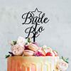 Custom Wedding Cake Topper Bride To Be Star Cake Topper Silhouette Wedding Rustic Vintage Cake Topper Mr And Mrs Cake Toppers Script Cake Toppers for Wedding Black Acrylic Cake Topper for Wedding view 1
