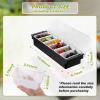 2 Pcs Bar Fruit Caddy with Lid Salad Condiment Server Black Plastic Garnish Tray Ice Chilled Condiment Caddy for Home Restaurant Bartending Serving Veggie Taco Salad Party Supplies(6 Compartments) view 2