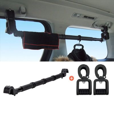 MLYYJH Car Clothes Hanger Bar, Adjustable Telescoping Bar Vehicle Clothing Rack with Non-Slip Grips, for Travel or Garment Cloths, Expandable 33" to 55"