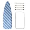 Ironing Board Covers,148x48cm,Large Ironing Board Cover, Replacement Iron Board Padded Covers,Easy-Fit, 100% Cotton,4 Fasteners and Protective Mesh Cloth,for Steam Irons,Easy Installation view 1