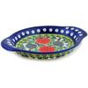 Polmedia Polish Pottery Tray UNIKAT - Fowl In The Florals Pattern Handmade in Boleslawiec Poland by Ceramika Bona + Certificate of Authenticity view 1
