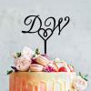 Custom Bride And Groom Cake Topper Hearts Cake Topper Couple Silhouette Wedding Cake Topper Mr And Mrs Cake Topper Funny Cake Toppers for Wedding Black Acrylic Cake Topper for Wedding view 1