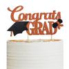 Congrats Grad Cake Topper, Class of 2025 Themed Graduation Party Decorations for University College High School Celebration Party Supplies (Orange) view 1