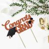 Congrats Grad Cake Topper, Class of 2025 Themed Graduation Party Decorations for University College High School Celebration Party Supplies (Orange) view 3