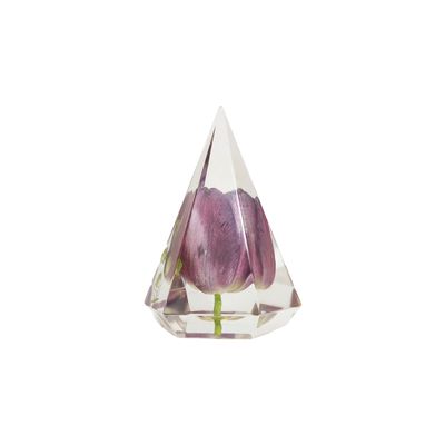 Ring Holder Eternal Flower Natural Tulip Preserved Flower in Resin | Resin Art Figurines (Fuchsia)