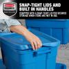 Rubbermaid Roughneck Tote 14 Gal, 6 Pack, Made in USA, Heritage Blue, Rugged Plastic Stackable Storage Bins with Lids and Handles view 3