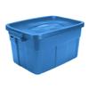 Rubbermaid Roughneck Tote 14 Gal, 6 Pack, Made in USA, Heritage Blue, Rugged Plastic Stackable Storage Bins with Lids and Handles view 4