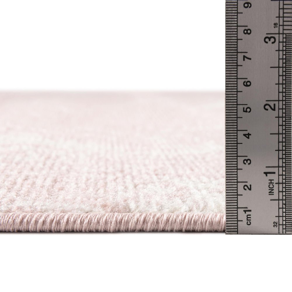 Rugs.com Lennon Collection Rug 5 Ft Square Pink Medium Rug Perfect for Living Rooms, Kitchens, Entryways