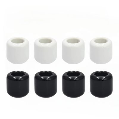 Ceramic Chime Candle Set - 0.7 Inch Diameter, Home Small Candle Holders for Casting Chimes, Rituals, Spells, Vigil, Wiccan Supplies & More (8 Pcs, Black, White)