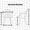 2xhome Mid Century Modern Upholstered Fabric Organic Accent Living Room Dining Chair Armchair Set with Back Armrest Dark Black Wood Wooden Legs for Kitchen Bedroom (2, Cream, Dining) view 3