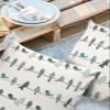 Birds with Floral Texture Waterproof Outdoor Throw Pillow Covers 26''x26'' Pack 2, Aqua and Gray Pillow Cases Throw Cushion Cover with Hidden Zipper Washable Pillowcase for Poolside Sofa view 2