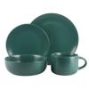 10 Strawberry Street Wazee Matte Coupe Dinnerware Set, 16 pc, Emerald Green view 2