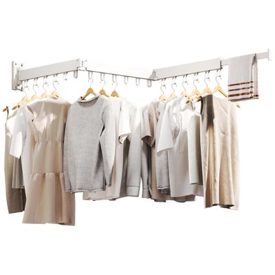 BOQORAD Wall Mounted Clothes Drying Rack, Collapsible & Retractable for Laundry