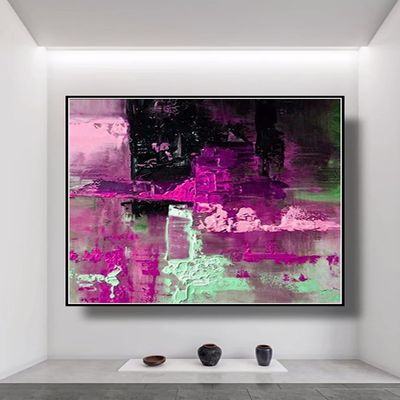 Abstract Painting Original Abstract Original Canvas Large Colorful Abstract Wall Art Pink Oil Abstract Painting acrylic painting Minimalist Painting 50x50 inch