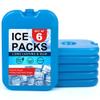 LotFancy Ice Packs for Cooler and Lunch Box, Set of 6, Reusable Freezer Packs, Long Lasting, Hard Blue Ice Blocks, Refreezable Slim Cool Packs for Food, Drinks, Milk view 1