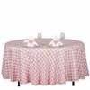 1 Pcs Rose Quartz Pink White Buffalo Plaid 108" Round Polyester Tablecloth Linens view 1