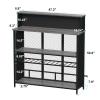 GDLF Home Bar Unit Mini Bar Liquor Cabinet with Storage and Footrest for Home Kitchen Pub (Grey) view 3