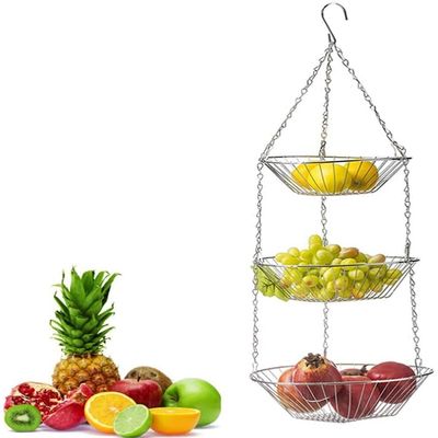Fruit Racks Multifunctional Fruit Basket Stand3 Tier Hanging Basket Fruit Vegetable Organizer Kitchen Storage Food BasketsSpace Saving Space Saving
