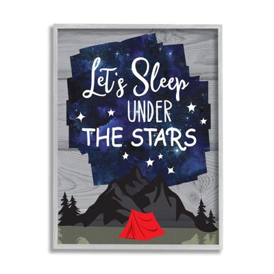 Stupell Industries Sleep Under the Stars Mountain Camping Tent Grain Pattern, Design by Linda Birtel