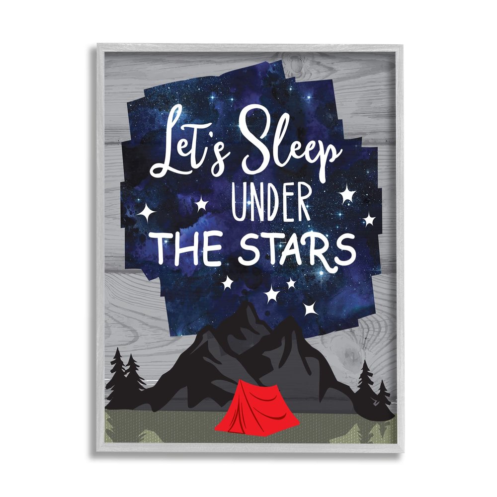 Stupell Industries Sleep Under the Stars Mountain Camping Tent Grain Pattern, Design by Linda Birtel