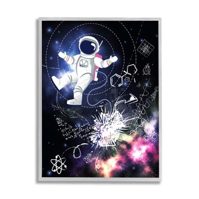 Stupell Industries Galactic Astronaut Vivid Nebula Scientific Patterns, Design by Jennifer Ellory