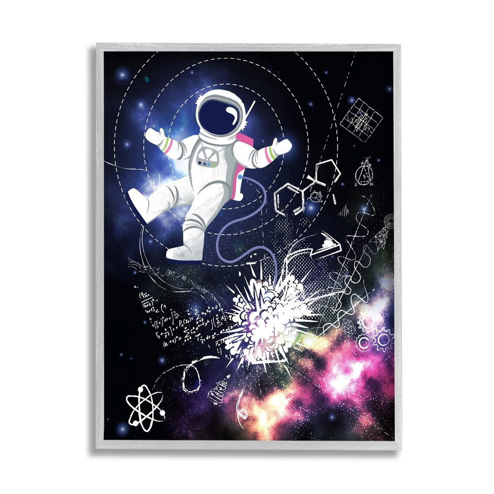 Stupell Industries Galactic Astronaut Vivid Nebula Scientific Patterns, Design by Jennifer Ellory